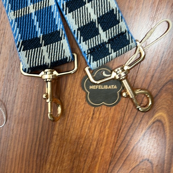 Purse Strap Bundle Maroon Stripe & Blue Plaid NWT - Picture 8 of 11